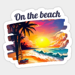 On the beach Sticker